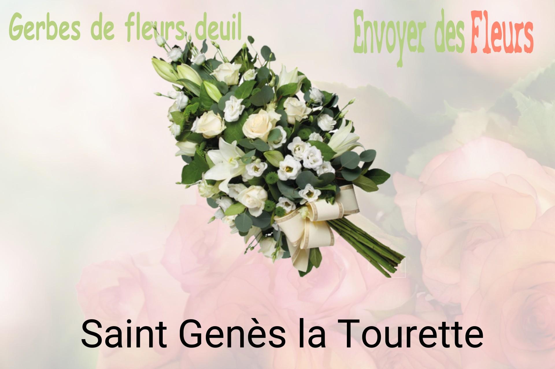 Gerbe de fleurs de deuil livrée à Saint-Genès-la-Tourette